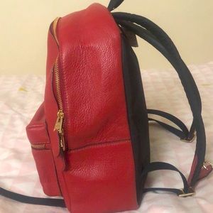 Red Leather Backbag